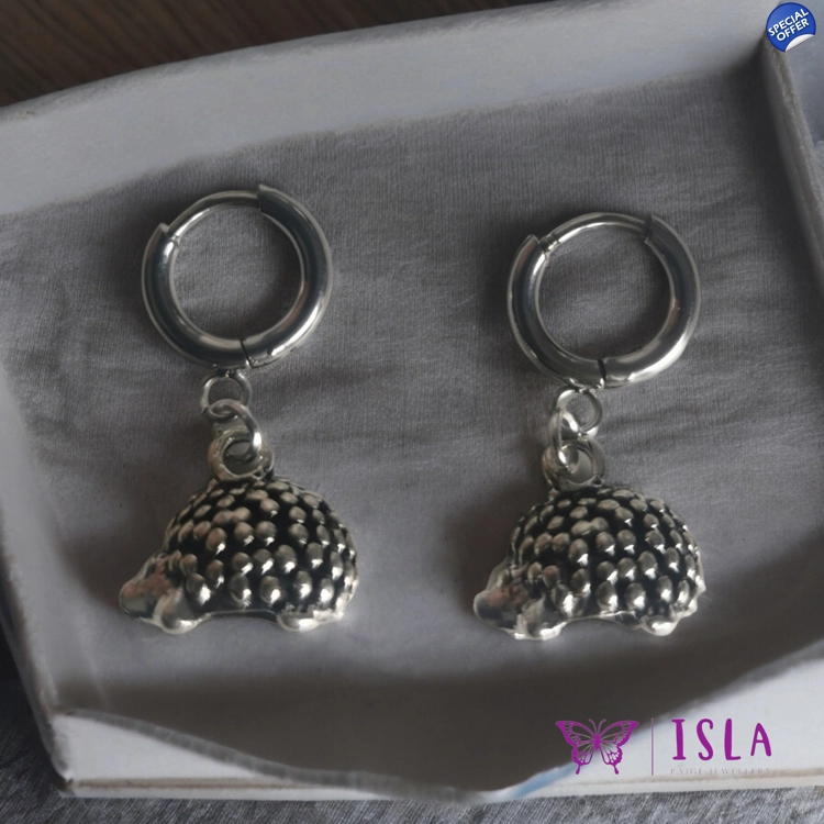 Hedgehog hoop earrings