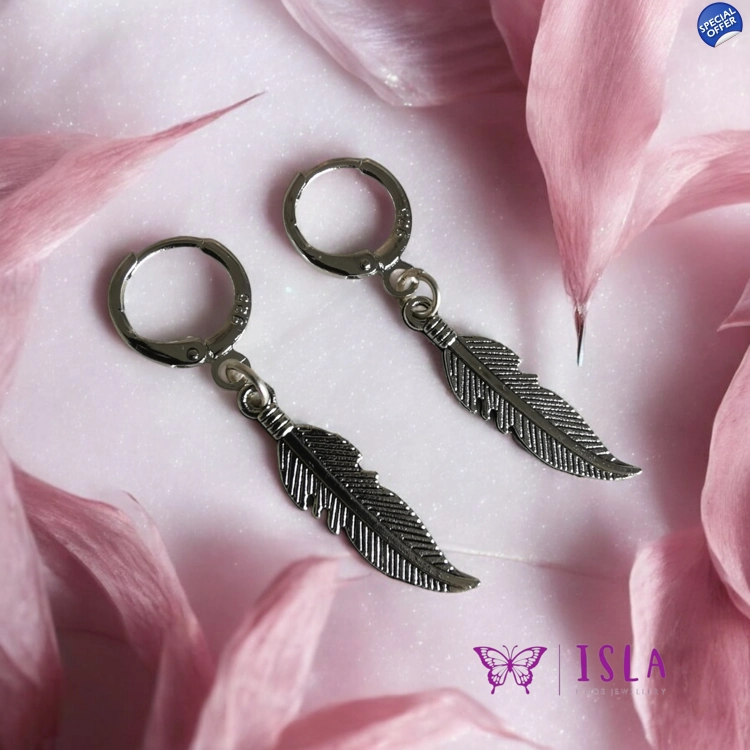 Silver 925 feather hugg..