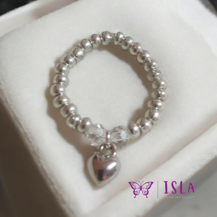 Silver beaded ring