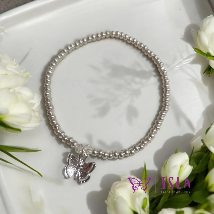 Silver butterfly bracelet