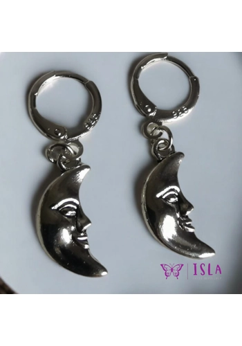 Silver 925 Moon face Huggies