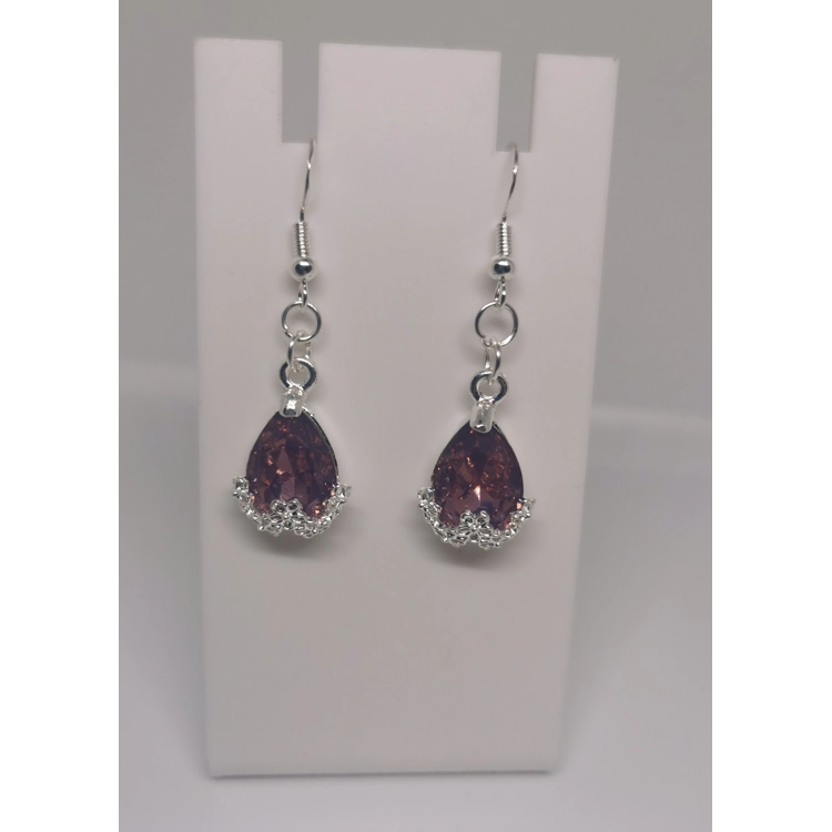 Purple drop earrings