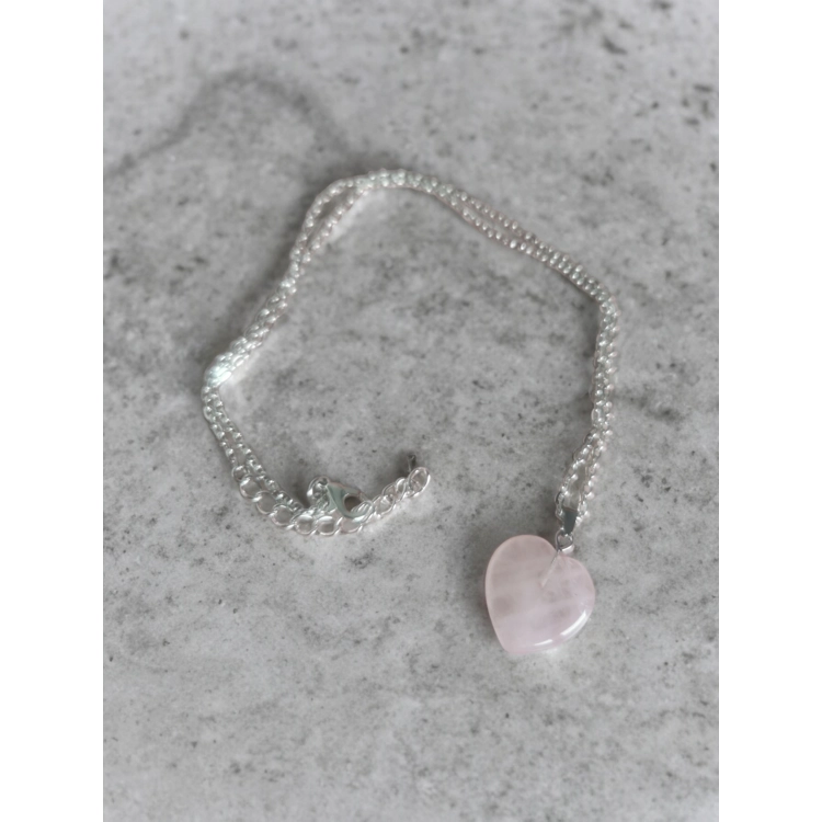 Rose quatz heart necklace