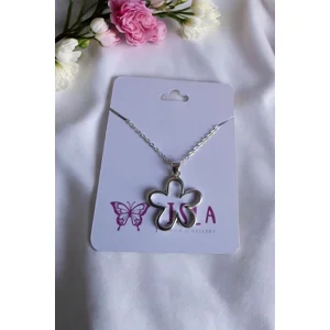 Silver flower pendant n..