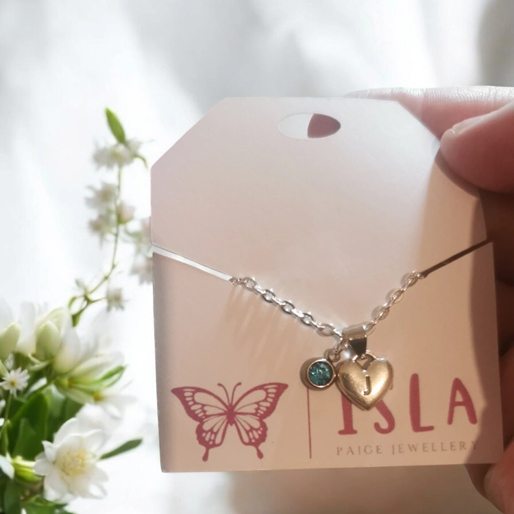 Birthstone necklace with ini..