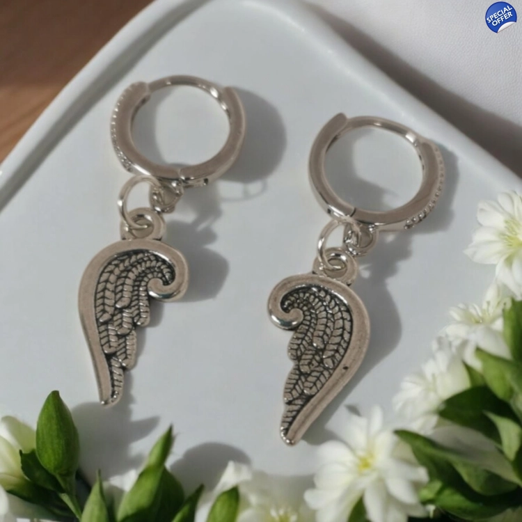 Angel Wing Hoop Earrings