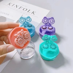Portable contact lens barrel washer set