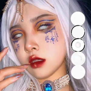 2pcs RY-WHI All White Blind Contact Cosplay ( Rx up to -8.00)