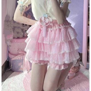 Sweet Kawaii Layered Lace Pumpkin Lolita DollySkirt Y2K