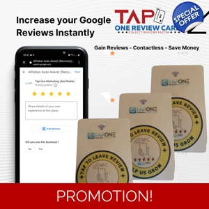Dual NFC TapOne Review Cards x3 & Review Widget