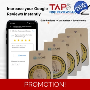 Dual NFC TapOne Review Cards x5 & Review Widget