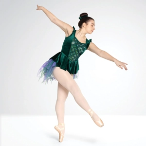 Sequin Panel Dress with Textured Bustle