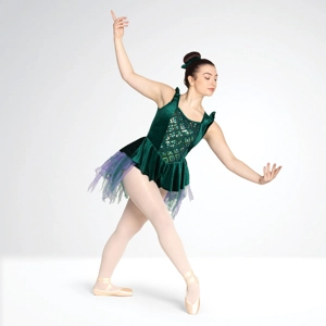 Sequin Panel Dress with Textured Bustle