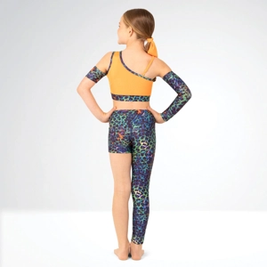 Three-piece Crop Top Sleeve and Asymmetrical Leggings