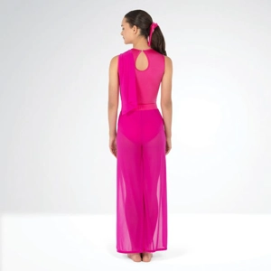 Mesh Sash Leotard with Separate Matching Front Split Trousers Mesh Sash Leotard with Separate Matching Front Split Trousers