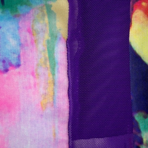 Digital Print Catsuit with Mesh Panel Detail Digital Print Catsuit with Mesh Panel Detail