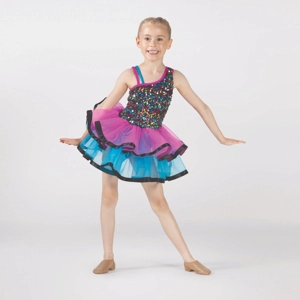 One-Shoulder Sequin Bodice and Layered Tutu One-Shoulder Sequin Bodice and Layered Tutu
