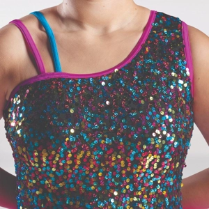 One-Shoulder Sequin Bodice and Layered Tutu One-Shoulder Sequin Bodice and Layered Tutu