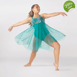 Empire Line Sequinned Bodice Dress with Net Skirt