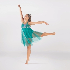 Empire Line Sequinned Bodice Dress with Net Skirt Empire Line Sequinned Bodice Dress with Net Skirt