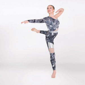 Cutaway Contrasting Panelled One Shoulder Catsuit Cutaway Contrasting Panelled One Shoulder Catsuit