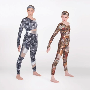 Cutaway Contrasting Panelled One Shoulder Catsuit Cutaway Contrasting Panelled One Shoulder Catsuit