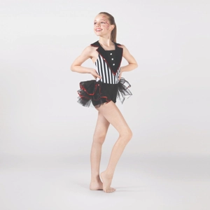 Padded Collar Half Peplum Biketard