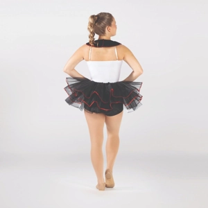 Padded Collar Half Peplum Biketard