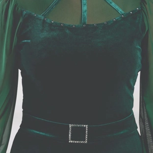 Belted Leotard with Long Mesh Sleeves Belted Leotard with Long Mesh Sleeves