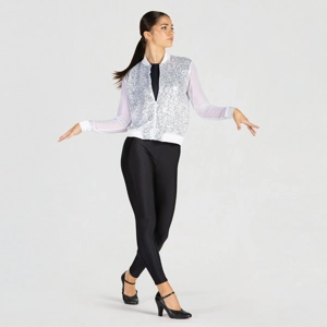 Sequin Bomber Jacket with Mesh Sleeves