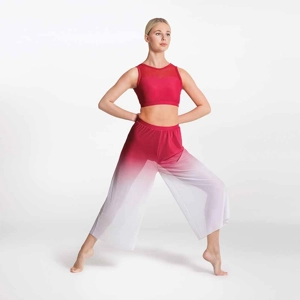 Ombré Wide Trousers and Crop Top