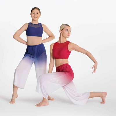 Ombré Wide Trousers and Crop Top title=