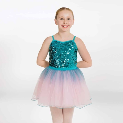 Ombré Glitz Tutu Teal title=