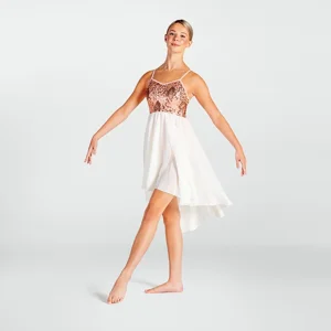 Sequin Feather Dip Hemmed Lyrical Dress