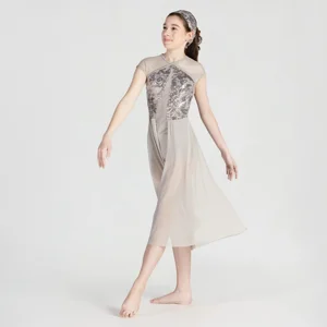 Sequin Lyrical Unitard with Open Front Skirt