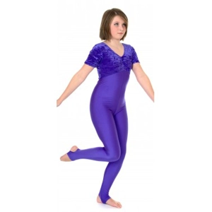 Zoe Short Sleeve Catsuit Velvet/ Coloured Lycra