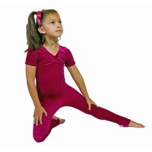 Zoe Short Sleeve Catsuit Velvet/ Coloured Lycra