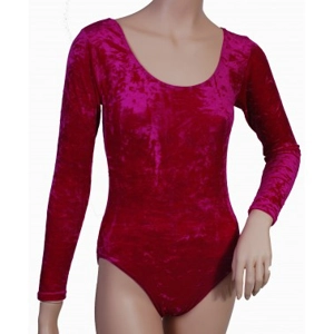Keely Long Sleeved Velvet Dance Leotard