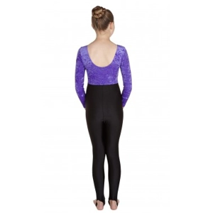 Heather Long Sleeved Catsuit Velvet/Black Lycra