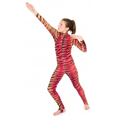 Elsa Red/Orange Tiger Catsuit title=