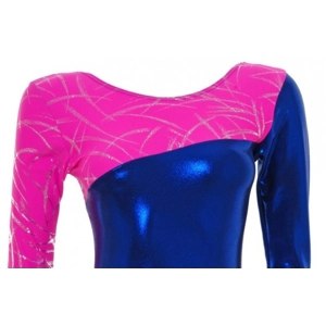 Skater Dress Long Sleeves Pink/Royal Blue S094b