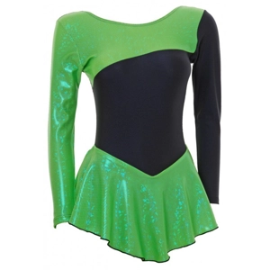 Skater Dress Long Sleeves Green/Black S094c