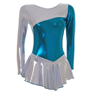 Skater Dress Long Sleeves Petrol/Silver S094d