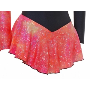 Skater Dress Orange/Black Long Sleeves S094a