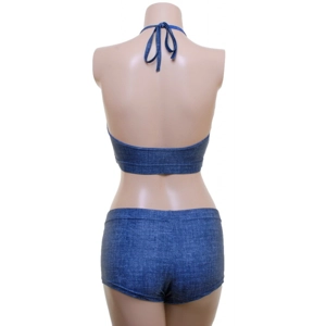 POLE DYNAMIX Denim Ruche Top and Hotpants