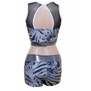 POLE DYNAMIX Grey Animal Set Crop Top & Nix