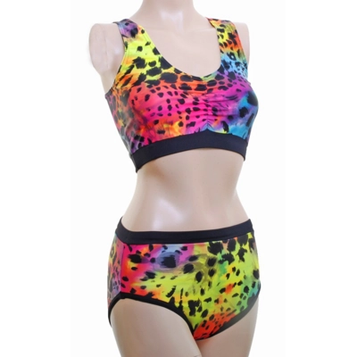 POLE DYNAMIX Multi Colour Animal Set Crop Top & Nix title=