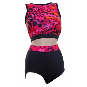 POLE DYNAMIX Pink Snowcat Set Crop Top & Nix