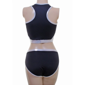 POLE DYNAMIX Black Lycra Silver Binding Set