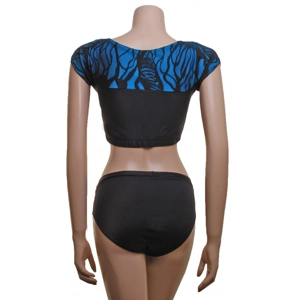 POLE DYNAMIX BLACK MERYL/KINGFISHER LYCRA OVERLAID WITH CONTOUR LACE